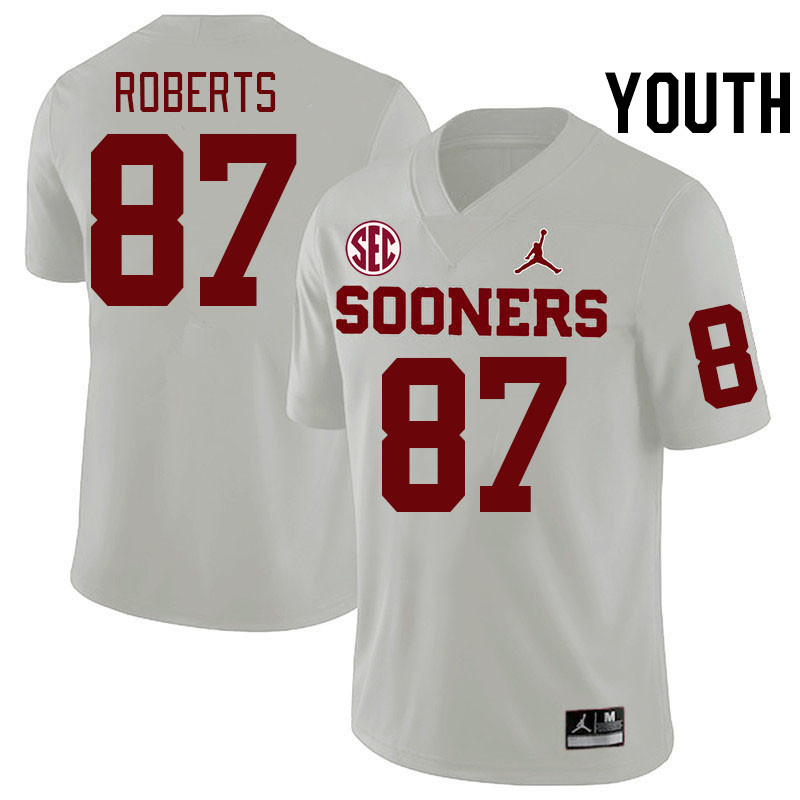 Youth #87 Jake Roberts Oklahoma Sooners 2024 SEC Conference College Football Jerseys-White